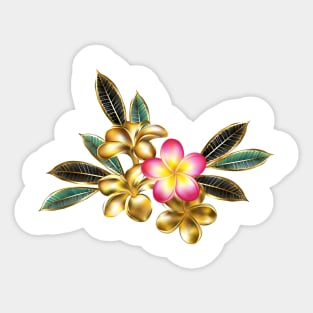 Golden plumeria Sticker